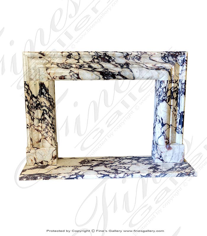 Marble Fireplaces  - Breccia Viola Marble Bolection Surround IV - MFP-1990