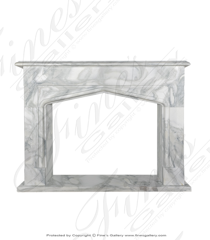 Marble Fireplaces  - Tudor Style Arabascato Marble Fireplace Surround - MFP-1994