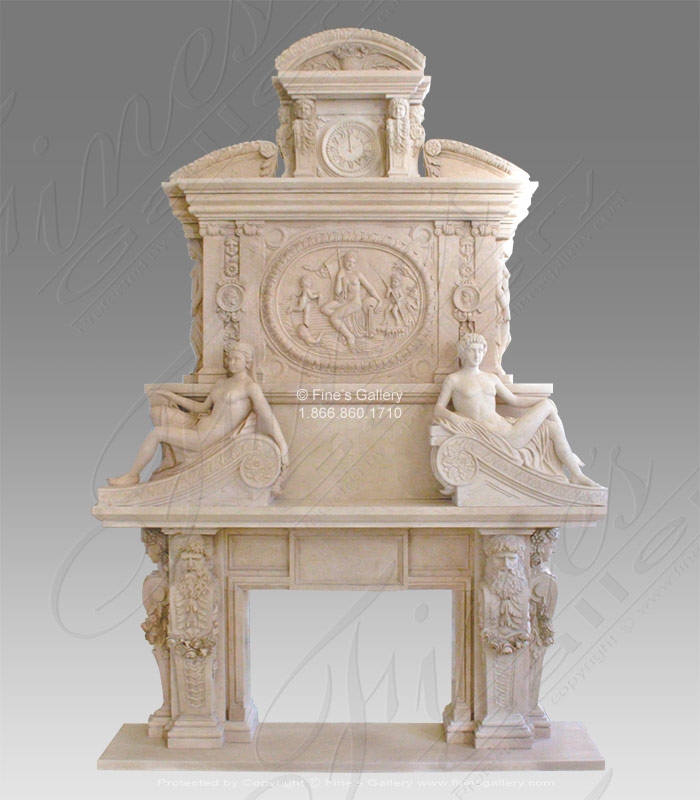 Marble Fireplaces  - Luxurious Antique Style Overmantel - MFP-2037