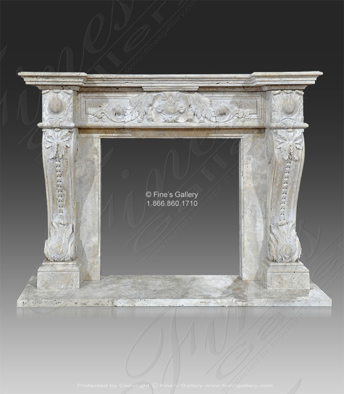 Marble Fireplaces  - Italian Style Travertine Surround - MFP-2041