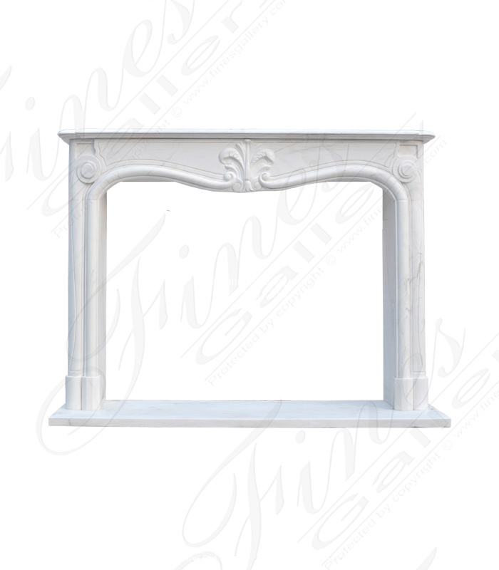 Marble Fireplaces  - Elegant Statuary White Marble Fireplace - MFP-2052