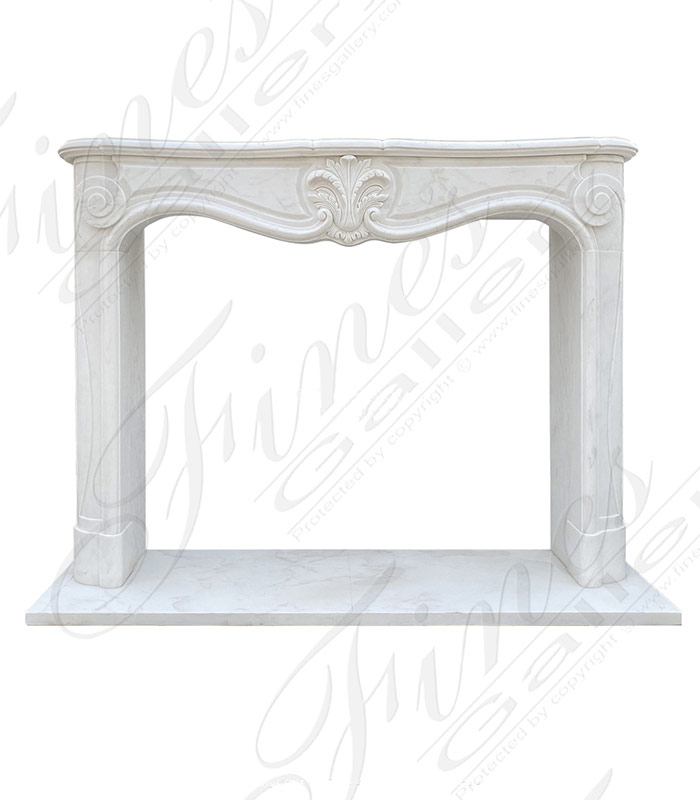 Marble Fireplaces  - Elegant Statuary White Marble Fireplace - MFP-2052