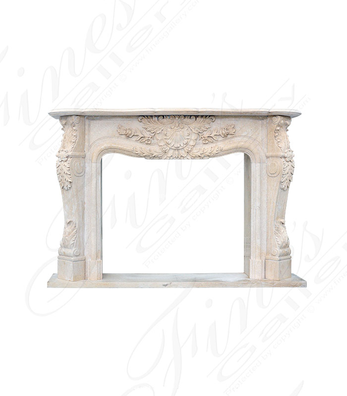 Marble Fireplaces  - French Fireplace In Cream Marble - MFP-2053