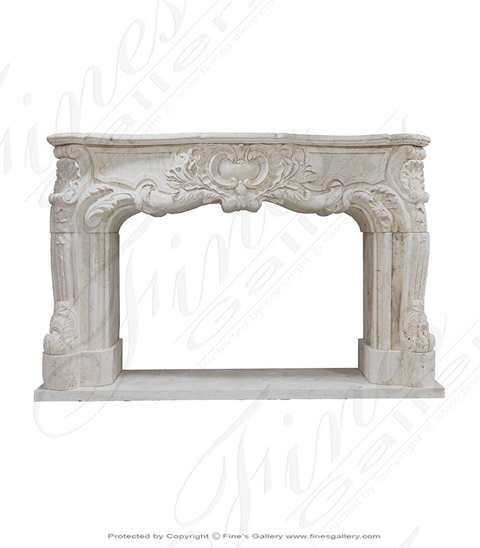 Marble Fireplaces  - Roman Travertine French Style Mantel - MFP-2083