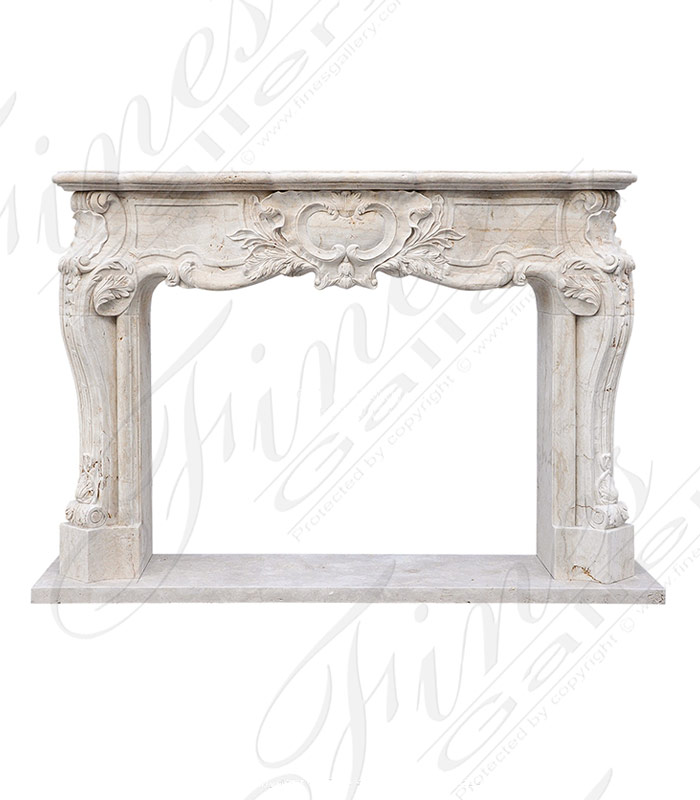 Marble Fireplaces  - Roman Travertine French Style Mantel - MFP-2083