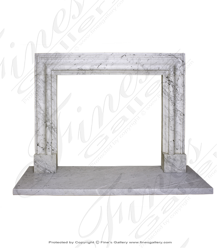 White Carrara Bolection Marble Fireplace