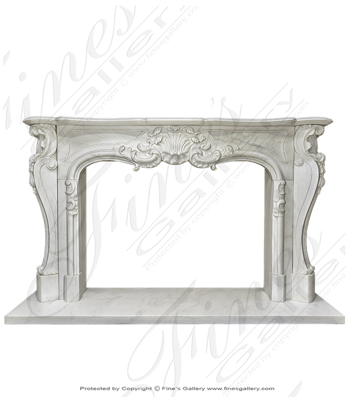 Marble Fireplaces  - French Louis X Statuary Marble Mantel - MFP-2115