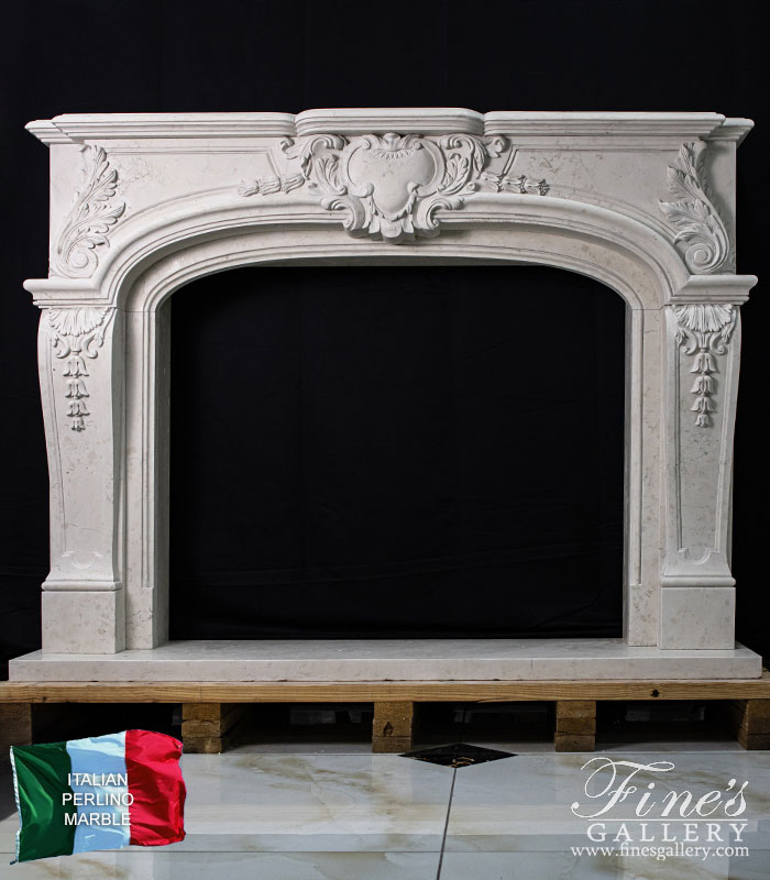Marble Fireplaces  - Italian Bianco Perlino Marble Surround - MFP-2121