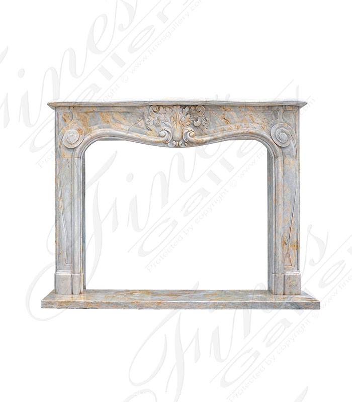 Marble Fireplaces  - Louis XV Mantel In Orobico Light Marble - MFP-2140
