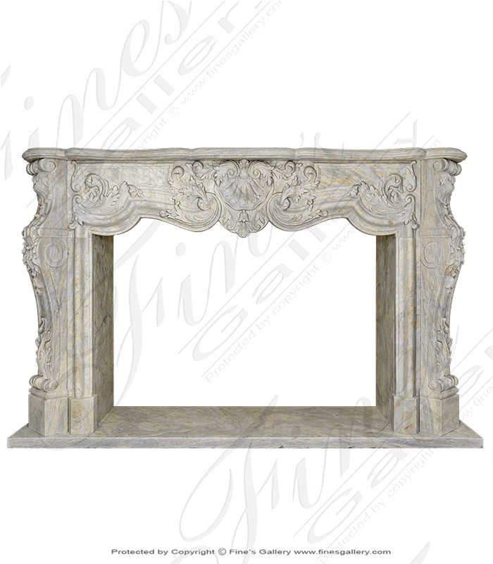 Marble Fireplaces  - Orobico French Rococo Marble Mantel - MFP-2141