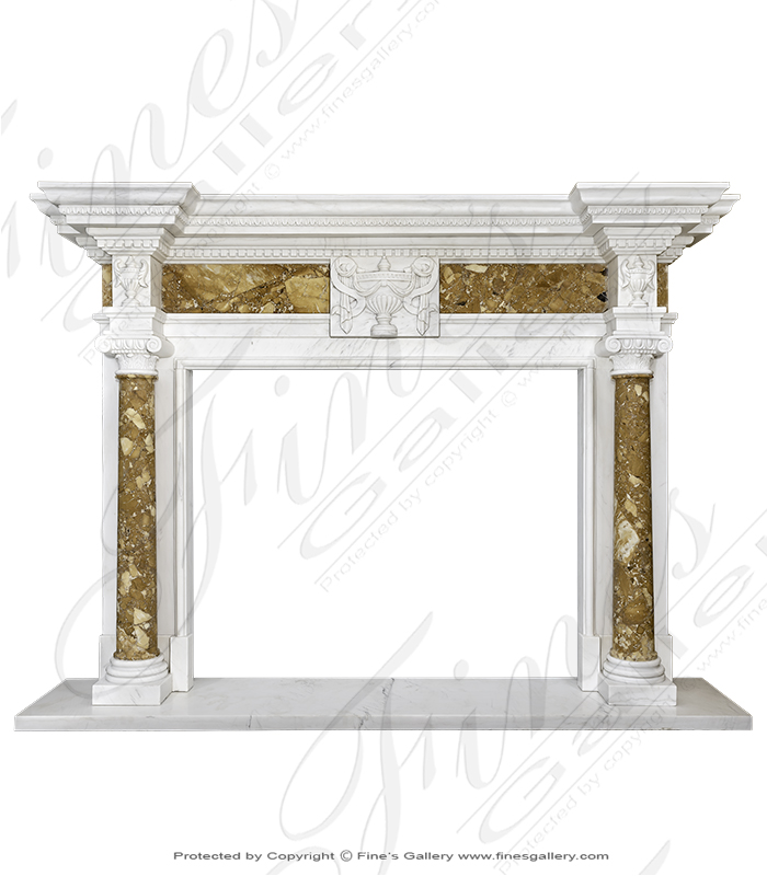 Neoclassical Italian Marble Fireplace Surround