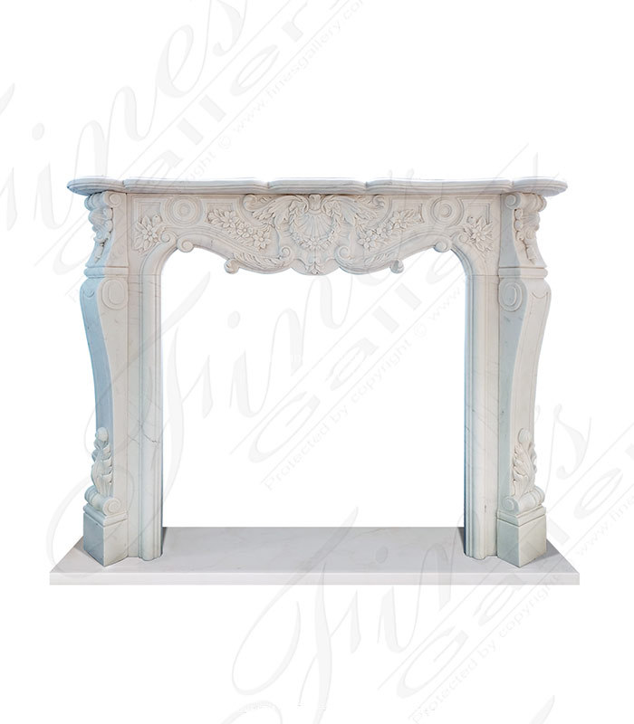 Marble Fireplaces  - French Style Statuary White Marble Mantel - MFP-2165