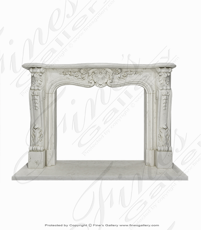 Marble Fireplaces  - Italian Perlino Light Marble Fireplace - MFP-2170