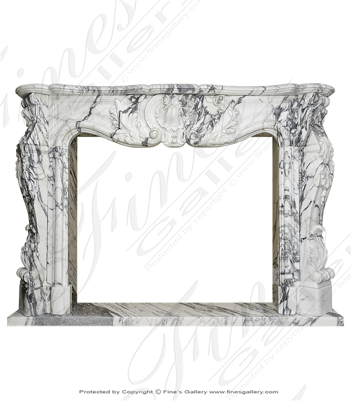 Marble Fireplaces  - Louis XVI Calacatta Marble Fireplace Supreme - MFP-2174