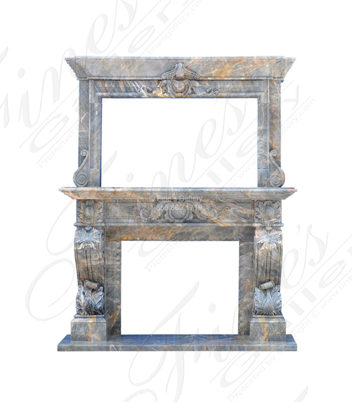 Marble Fireplaces  - Breccia Antique Marble Overmantel With TV  - MFP-2176