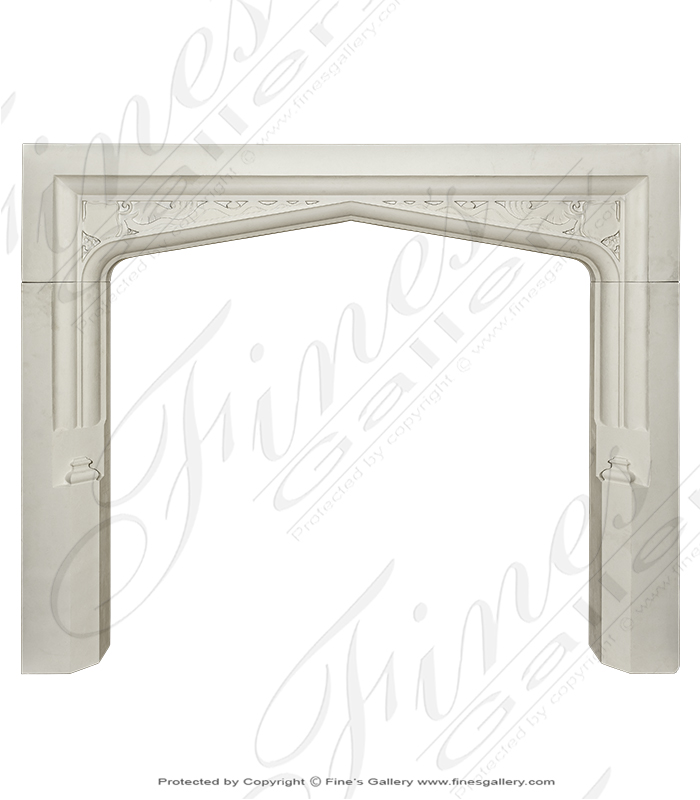 Marble Fireplaces  - Tudor Style Mantle In French Limestone - MFP-2202