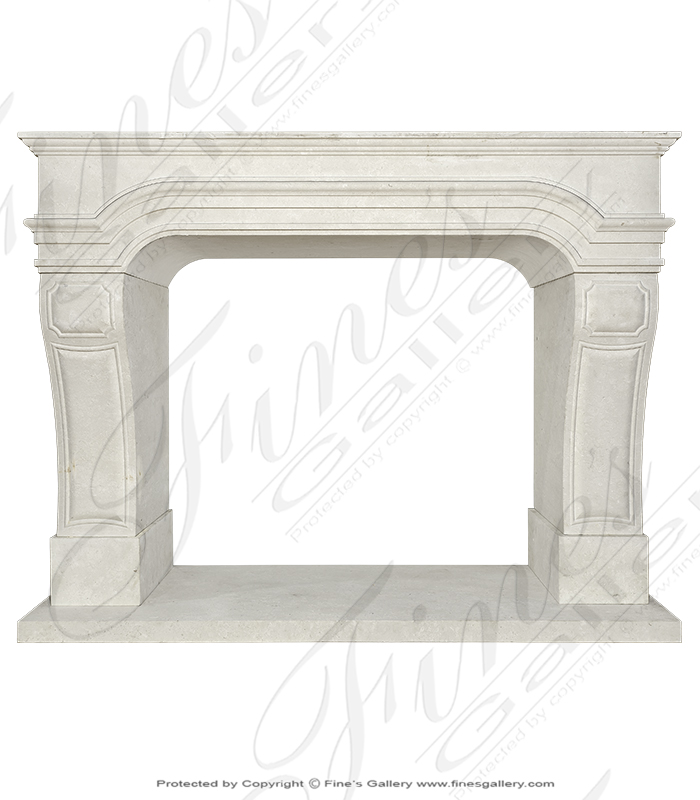 Marble Fireplaces  - Classic French Limestone Fireplace Mantel - MFP-2204