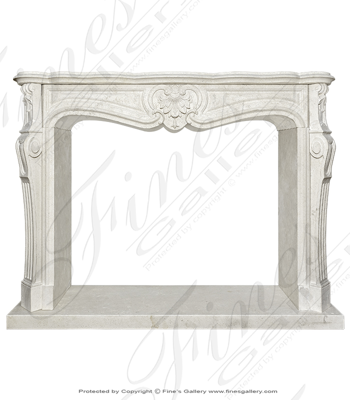 Marble Fireplaces  - Louis XVI Fireplace Mantel In French Limestone - MFP-2213