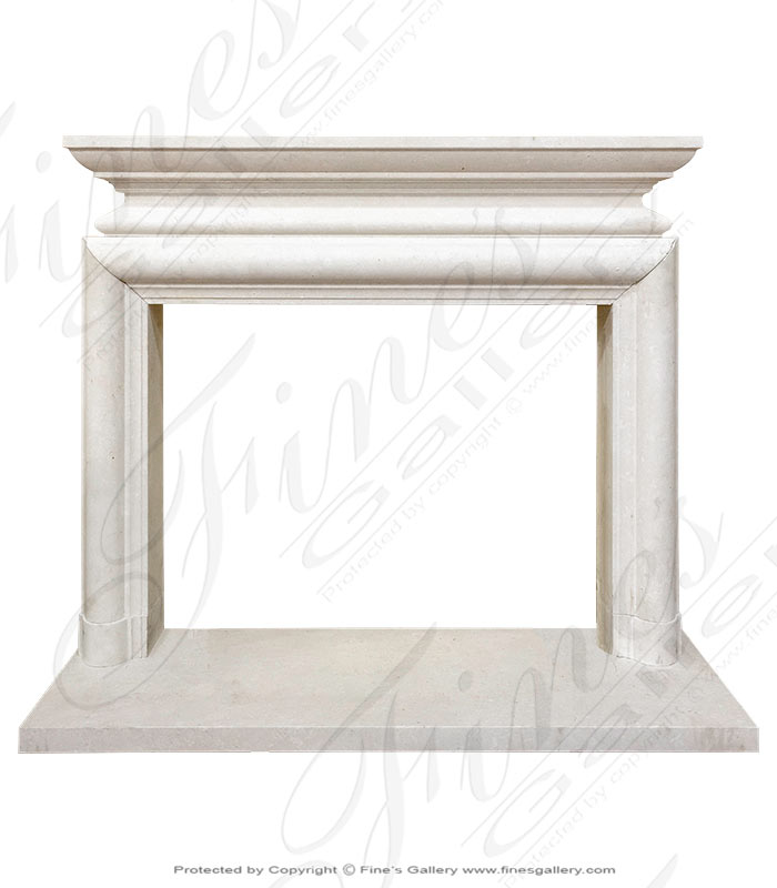 Marble Fireplaces  - Sophisticated Statuary White Bolection Marble Fireplace Mantel - Oversized - MFP-2336