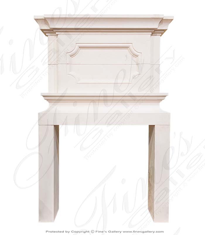 Marble Fireplaces  - Lovely French Limestone Overmantel - MFP-2216