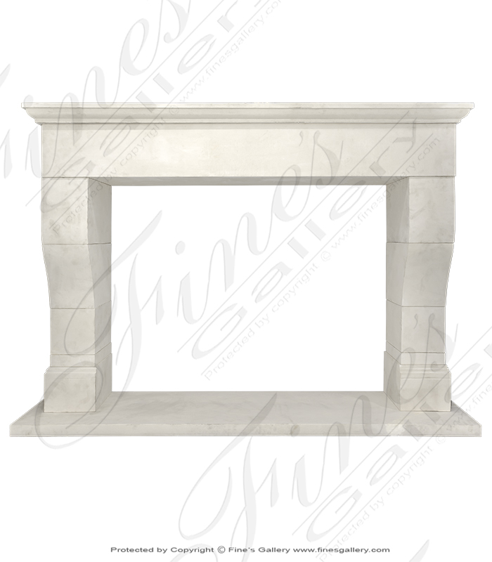 French Provincial Fireplace Mantel in Limestone