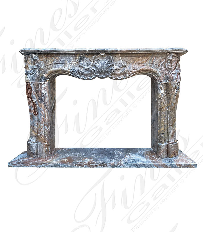 Marble Fireplaces  - Exotic Arabascato Orobico Italian Marble Louis XIV Mantel - MFP-2228