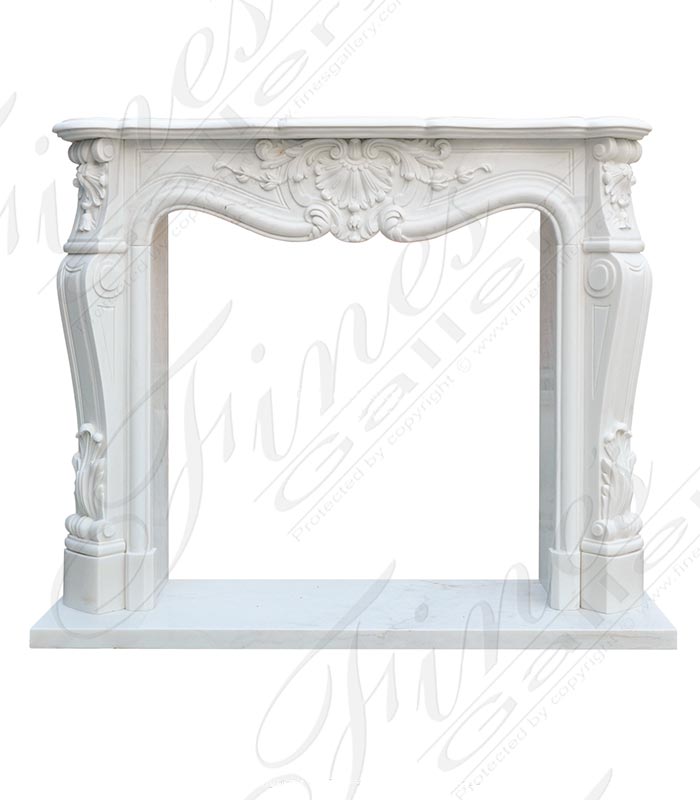 Marble Fireplaces  - 53 Inch White Louis X French Style Mantle In Statuary White - MFP-2252