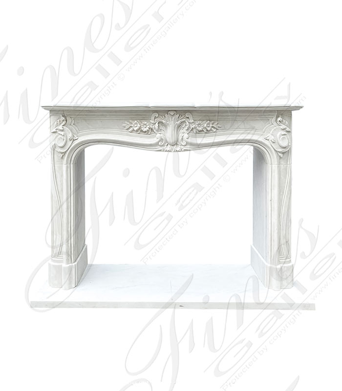 Marble Fireplaces  - Louis XV French Mantel In Statuary White - MFP-2255