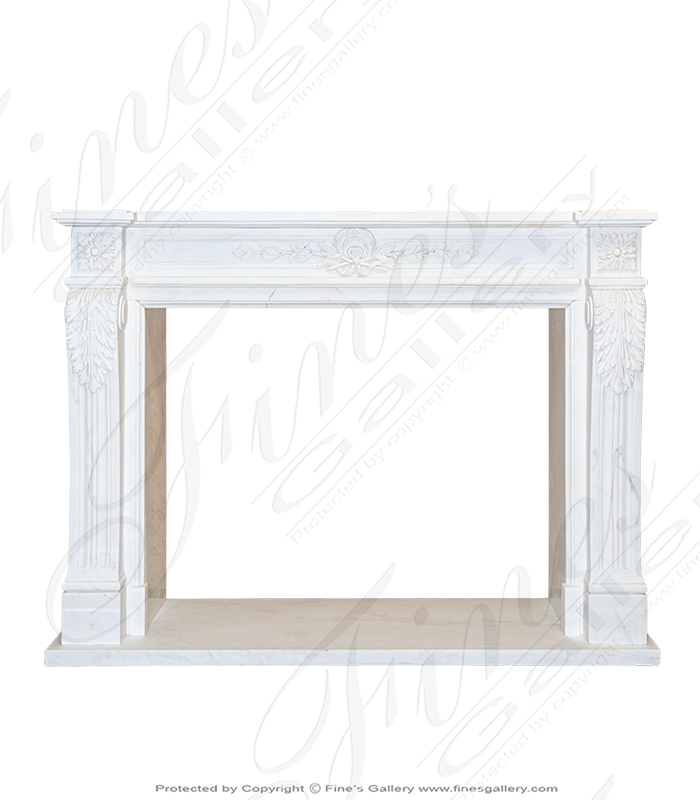 Marble Fireplaces  - Light White Regency Mantel - MFP-2259