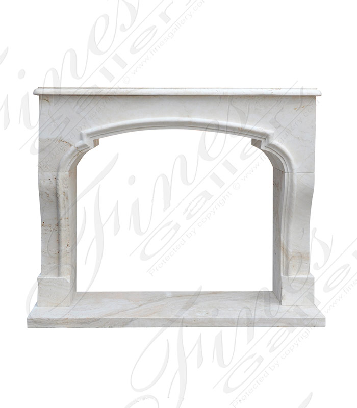 Marble Fireplaces  - Roman Ivory Travertine Fireplace Mantel - MFP-2263