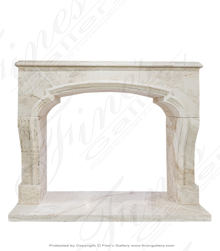 Marble Fireplaces  - Roman Ivory Travertine Fireplace Mantel - MFP-2263