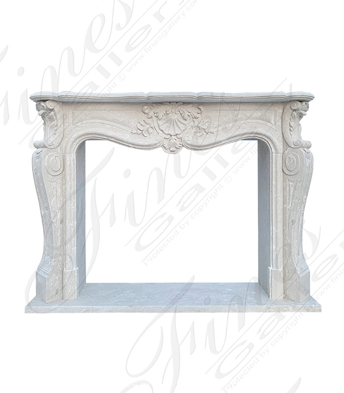 French Louis X Perlato Royal Italian Marble Fireplace Mantel
