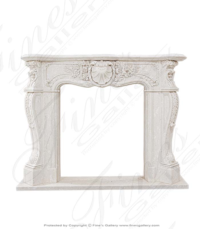 Very Rare Louis XV Italian Perlato Marble Fireplace Mantel