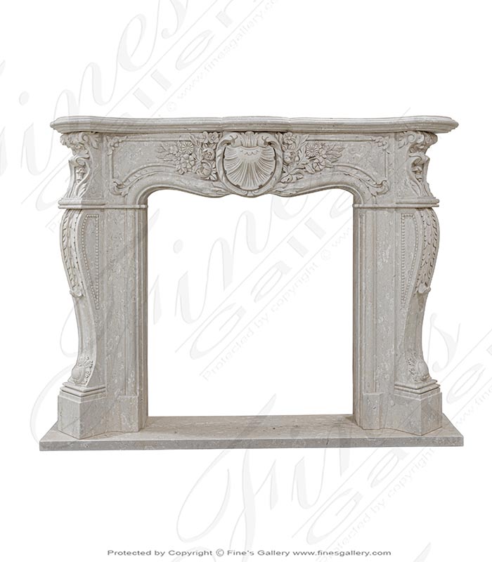 Very Rare Louis XV Italian Perlato Marble Fireplace Mantel