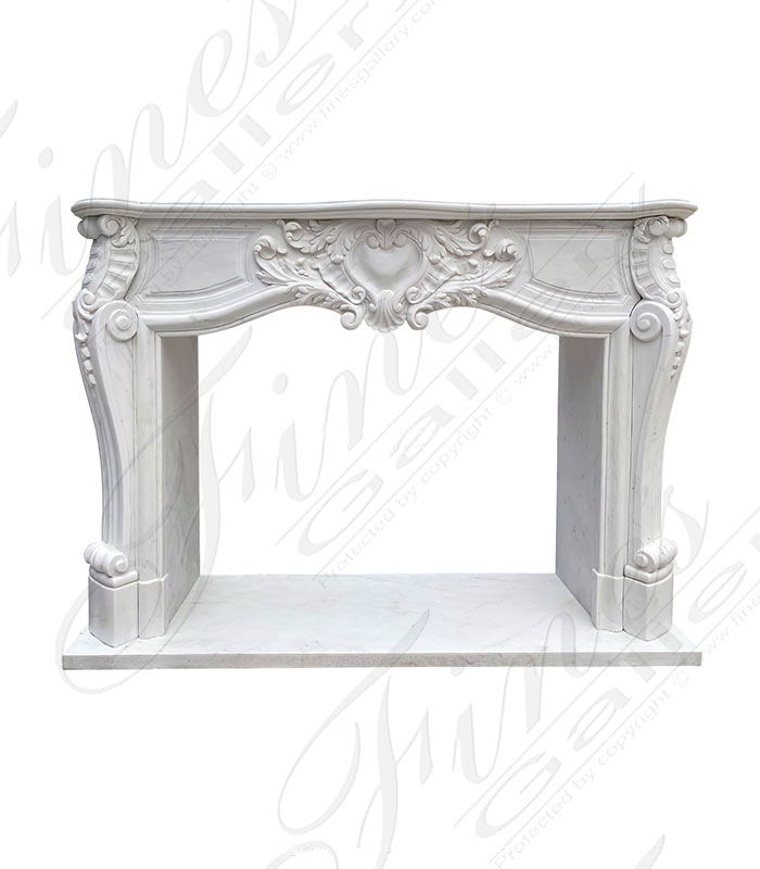 Marble Fireplaces  - Rare French Style Mantel With Uniquely Shaped Opening - MFP-2273