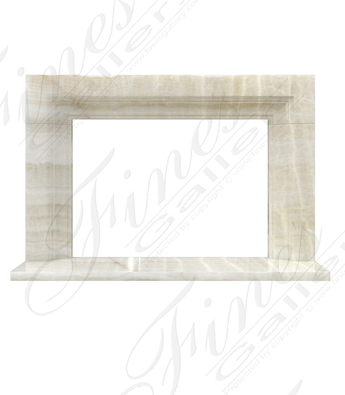 Marble Fireplaces  - Contemporary Mantel In Light White Onyx - MFP-2301