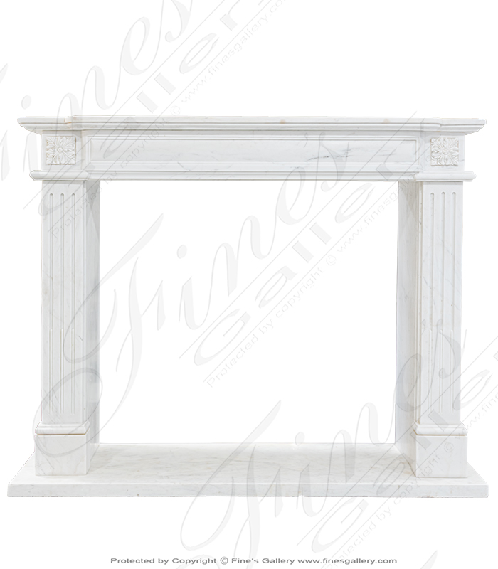 Marble Fireplaces  - Period Regency Statuary White Marble Fireplace - MFP-2321