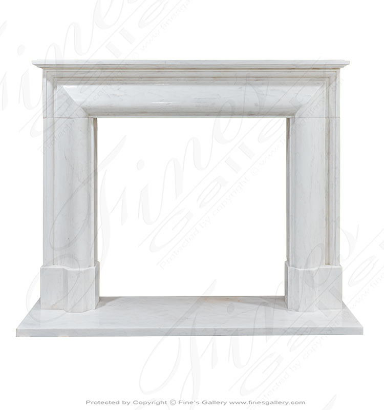 Marble Fireplaces  - French Limestone Bolection Surround With Sleek Shelf - MFP-2214