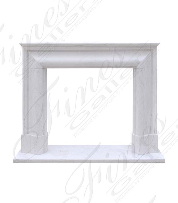 Marble Fireplaces  - Sophisticated Statuary White Bolection Marble Fireplace Mantel - Oversized - MFP-2336