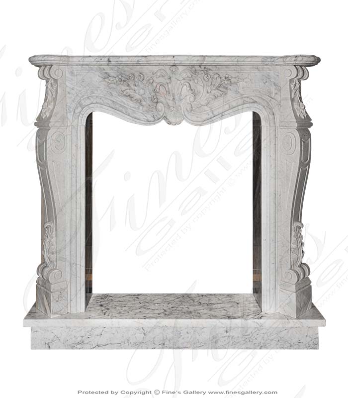 Marble Fireplaces  - 51 Inch Wide Carrara Marble Fireplace Mantel - MFP-2417