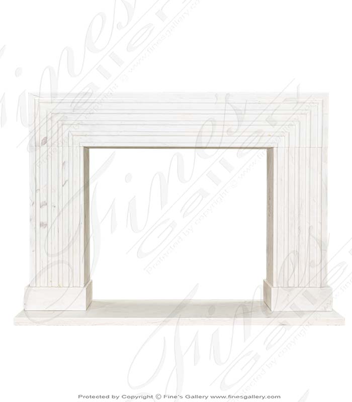 Marble Fireplaces  - Modern Statuary White Marble Fireplace Mantel - MFP-2428