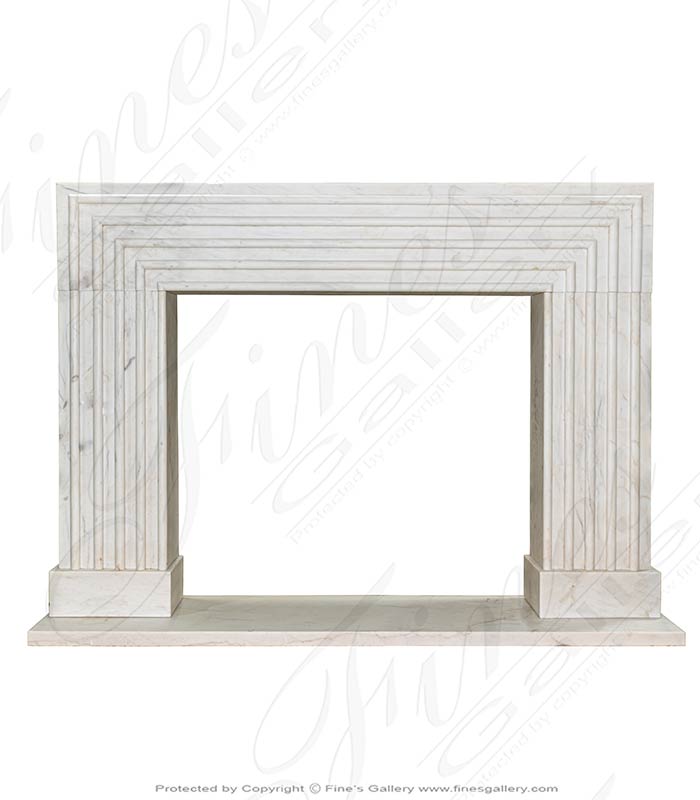 Marble Fireplaces  - Modern Statuary White Marble Fireplace Mantel - MFP-2428