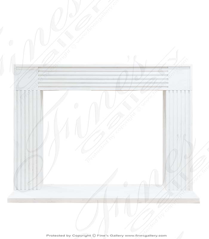 Marble Fireplaces  - Contemporary Statuary White Marble Fireplace Mantel - MFP-2429