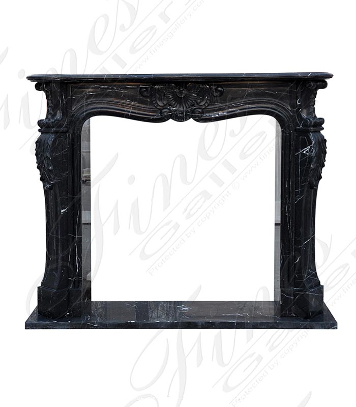 Marble Fireplaces  - Stunning Nero Marquina Black Marble Fireplace Mantel - MFP-2430