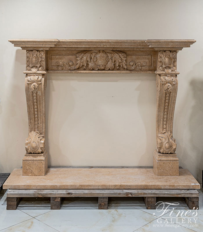 Marble Fireplaces  - Italian Style Miele Verona Marble Fireplace Mantel - MFP-2439