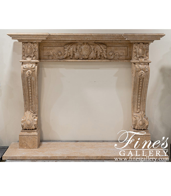 Marble Fireplaces  - Italian Style Miele Verona Marble Fireplace Mantel - MFP-2439