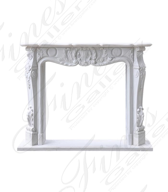 Marble Fireplaces  - Unusual Louis XV French Marble Mantel - MFP-2449
