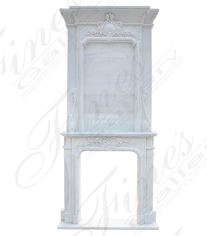 Marble Fireplaces  - French Louis XV Mantel With Overmantel - MFP-2451