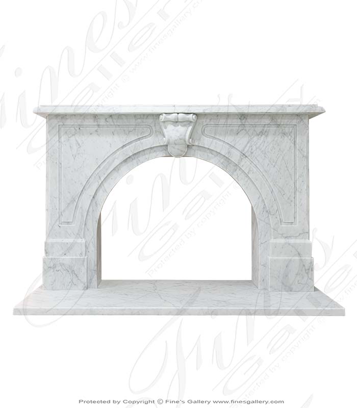 Arched Style Carrara Marble Fireplace
