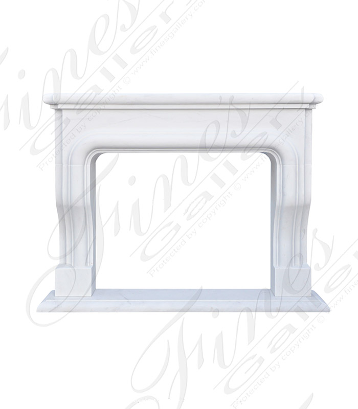 Marble Fireplaces  - Very Sleek Pure White Marble Fireplace - MFP-2461